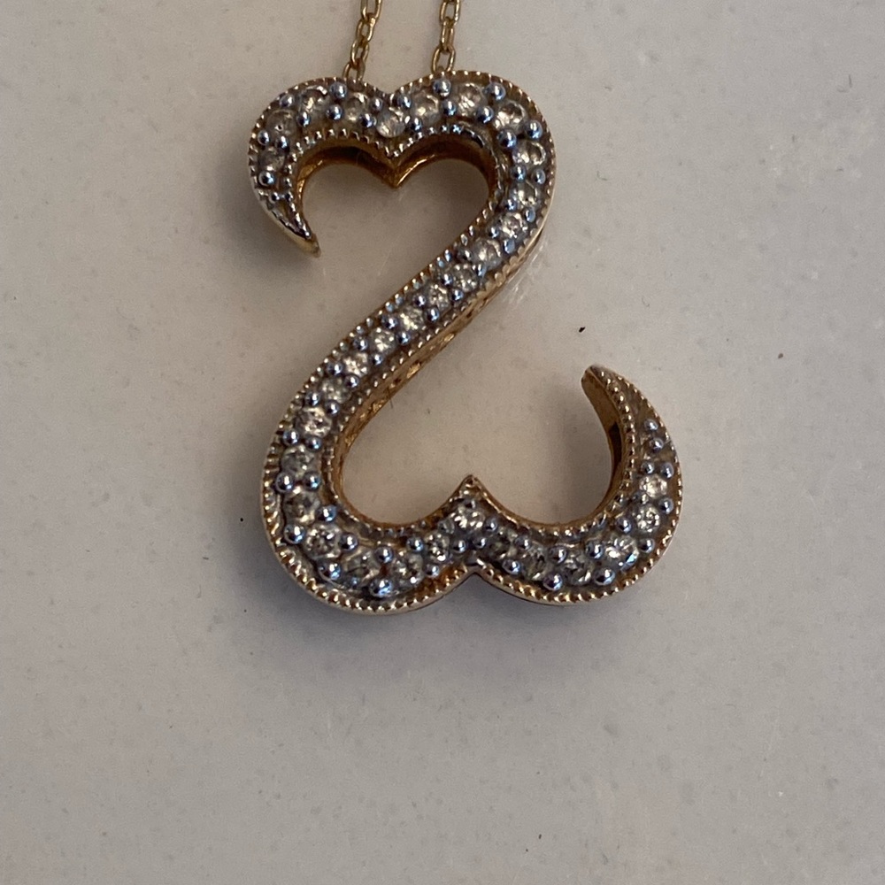 Open Hearts necklace 14k